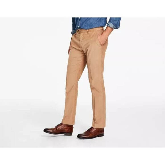 Tommy Hilfiger Men's Modern-Fit Solid Corduroy Pants, Tan, 40x30 - Picture 2 of 3
